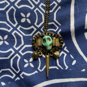 Teal Skull Necklace